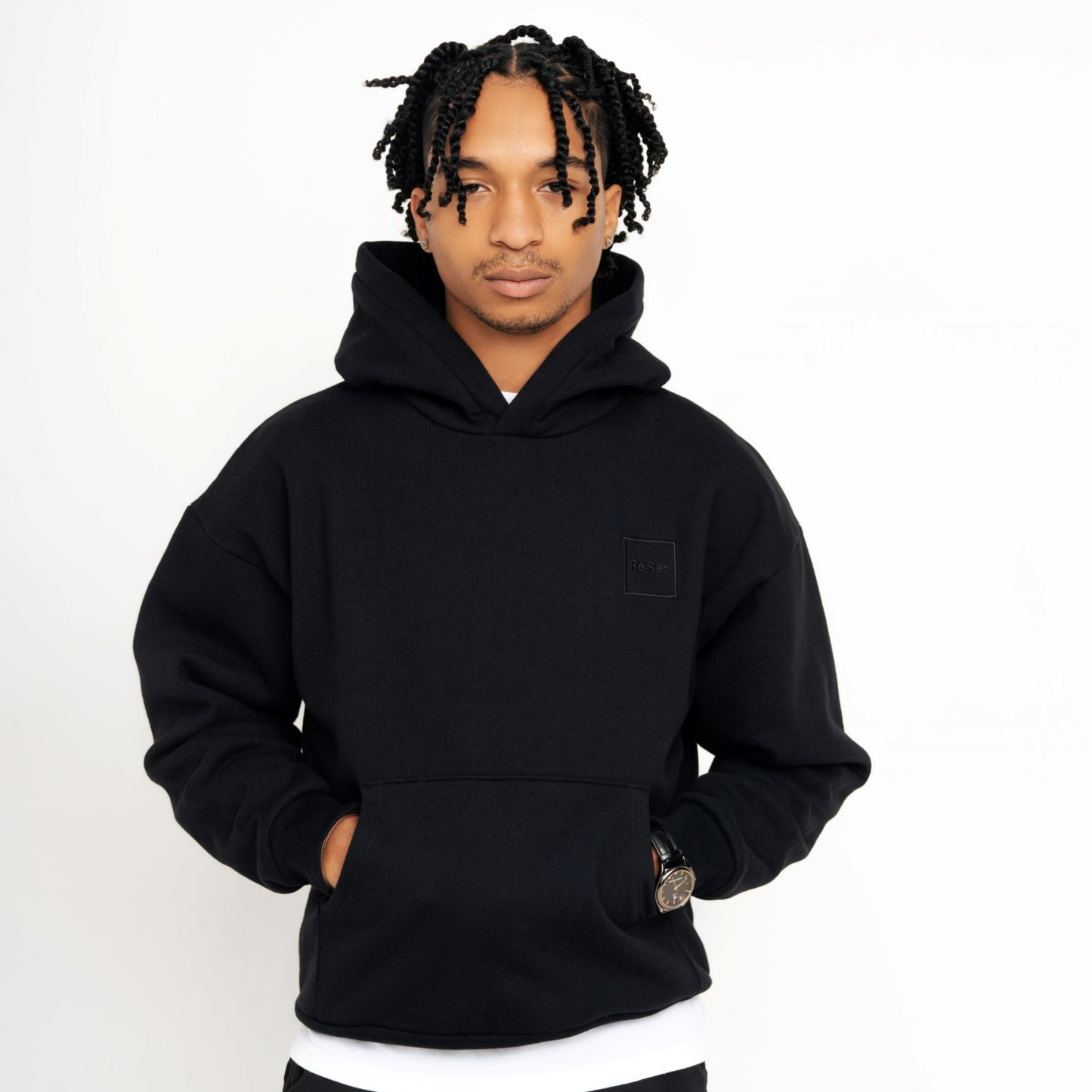 Re:Set Signature Hoodie - Lightweight - Gridiron Black