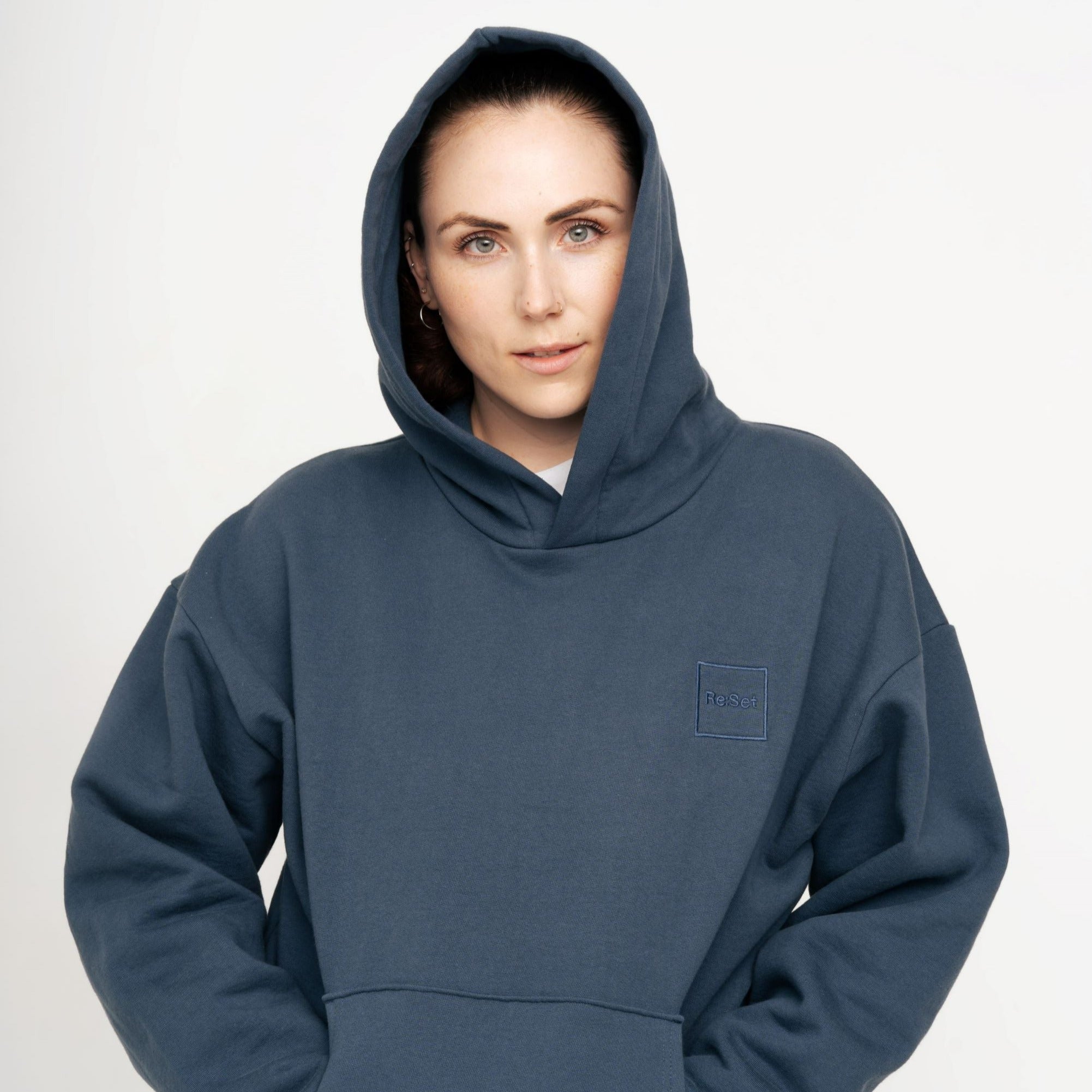 Re:Set Signature Hoodie - Heavyweight - Harbour Blue